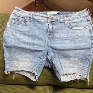 torrid Light Blue Distressed Denim Cutoff Shorts